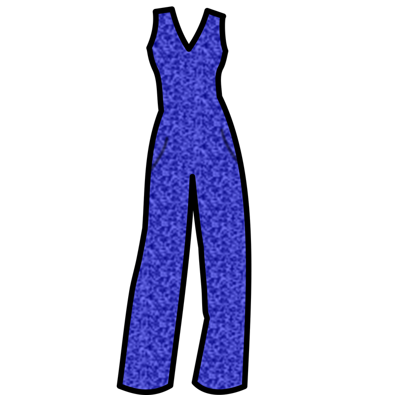 A tall blue jumpsuit.